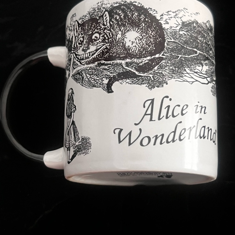 Alice in Wonderland Black and White Collectible Mug